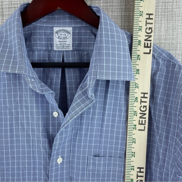 Brooks Brothers Mens Size 17 Regent Long Sleeve Button Down Shirt - Picture 3 of 5